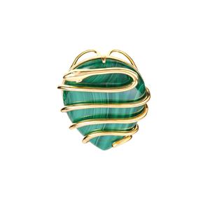 Malachite 'Serpent' Pendant in Gold Tone Sterling Silver 69cts