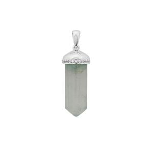 Aquaprase™ & White Zircon Apollo Pendulum Amulet in Sterling Silver ATGW 24.35cts