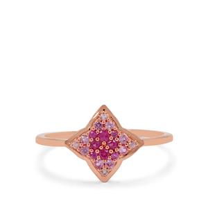 Burmese Ruby & Pink Sapphire 9K Rose Gold Ring ATGW 0.25ct