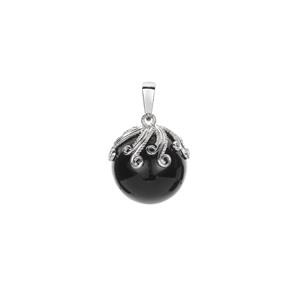 24.95ct Black Obsidian Sterling Silver Pendant
