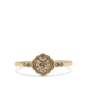 1/3ct Champagne Diamonds 9K Gold Ring 