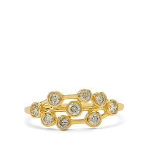 1/2ct Yellow Diamond 9K Gold Tomas Rae Ring 