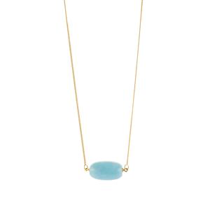 24.85ct Aquamarine Gold Tone Sterling Silver Necklace 