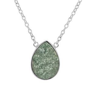 Fuchsite Drusy Necklace in Sterling Silver 9cts