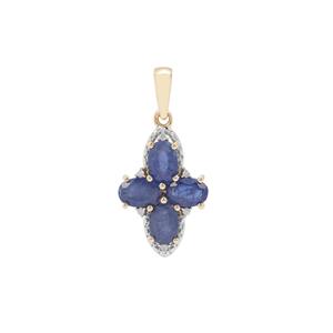Burmese Blue Sapphire Pendant with Diamond in 9K Gold 2.55cts
