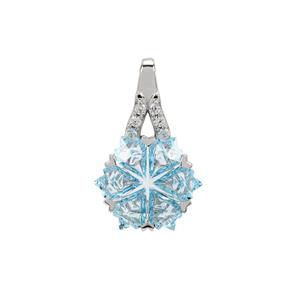 Wobito Snowflake - The Special Edition - Sky Blue Topaz 9K White Gold Pendant 3.65cts