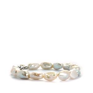 Baroque Cultured Pearl Bracelet in Sterling Silver (10mm x 8mm)