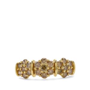 1ct Champagne Diamonds 9K Gold Ring 