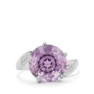 TheiaCut™ Rose De France Amethyst & White Zircon Sterling Silver Ring ATGW 6cts