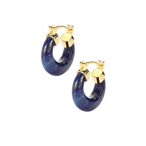 17.50ct Sar-i-Sang Lapis Lazuli Gold Tone Sterling Silver Earrings