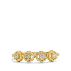 1/4ct Natural Yellow Diamonds 9K Gold Ring