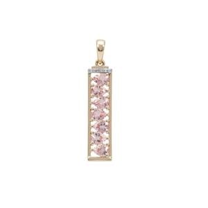 Cherry Blossom™ Morganite & Diamond 9K Gold Pendant ATGW 1.90cts