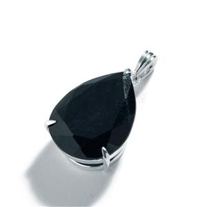 18.90cts Black Sapphire Sterling Silver Pendant 