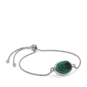 Congo Malachite Slider Bracelet in Sterling Silver 7.80cts
