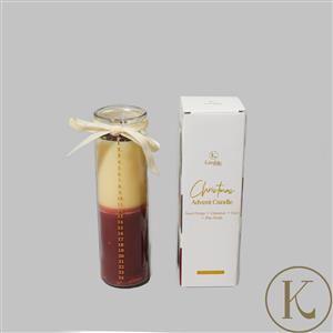 Kimbie Home Christmas Advent Candle Sprinkled With Garnet - 300gm