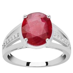 Siam Ruby Ring in Sterling Silver 5.15cts (F)