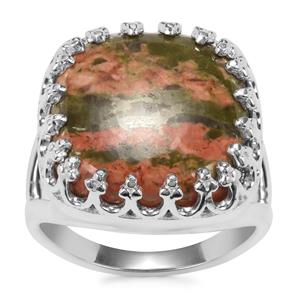 Unakite Ring in Sterling Silver 13.96cts