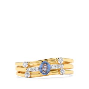 Ceylon Blue Sapphire & Diamond 18K Gold Tomas Rae Stacker Ring MTGW 0.46ct
