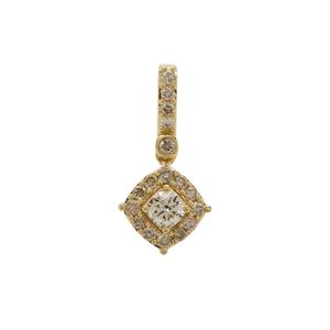 1/3ct Golden Ivory Diamonds 9K Gold Pendant