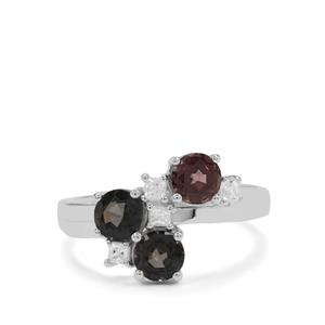 'Shades of Violet' Burmese Spinel & White Zircon Sterling Silver Ring ATGW 2.20cts