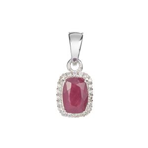 Luc Yen Ruby Pendant with White Zircon in Sterling Silver 1.35cts