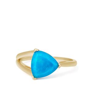 1.40ct Ethiopian Paraiba Blue Opal 9K Gold Ring 