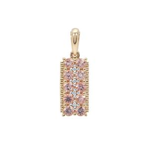 Cherry Blossom™ Morganite & Pink Diamond 9K Gold Pendant ATGW 1cts