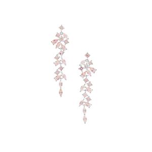 4.70ct Rose Quartz Sterling Silver Earrings 