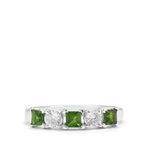 Chrome Diopside & White Zircon Sterling Silver Ring ATGW 1.03cts