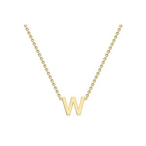 Letter 'W' Necklace in 9K Gold 43cm/17'