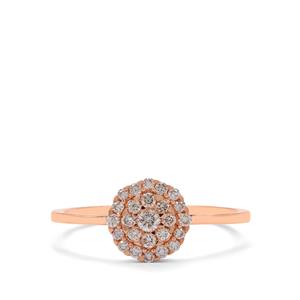 1/4ct Natural Pink Diamonds 9K Rose Gold Ring 