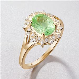 Idar Paraiba Tourmaline & Diamond 18K Gold Tomas Rae Ring MTGW 1.75cts