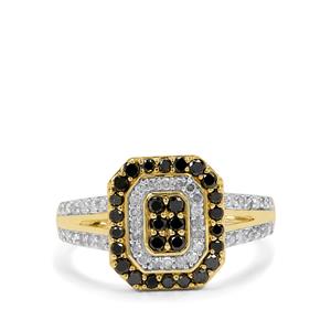 3/4ct Black & White Diamonds 9K Gold Ring