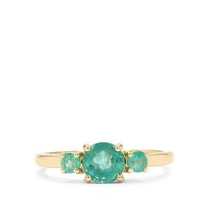 1ct Zambian Emerald 9K Gold Ring 
