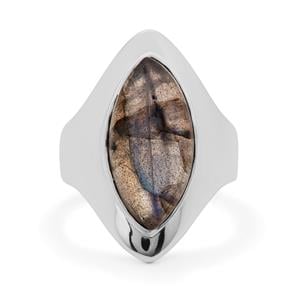 7.70ct Paul Island Labradorite Sterling Silver Ring