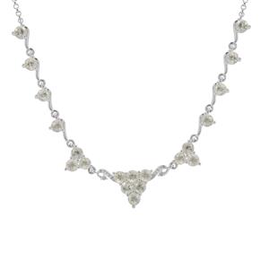 Champagne Serenite & White Zircon Sterling Silver Necklace ATGW 4.65cts