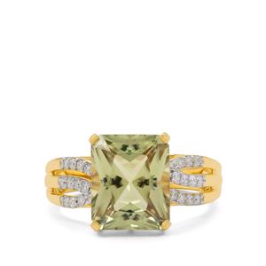 Csarite® & Diamond 18K Gold Lorique Ring ATGW 5.30cts