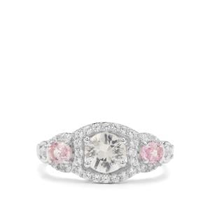 Ratanakiri Zircon & Pink Sapphire Sterling Silver Ring ATGW 2.10cts