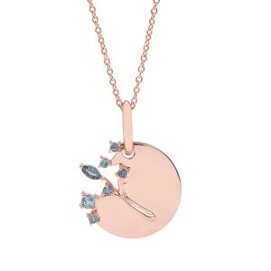 Marambaia London Blue Topaz Pendant Necklace in Rose Gold Plated Sterling Silver 0.50ct