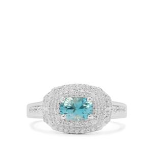 1.65ct Ratanakiri Blue & White Zircon Sterling Silver Ring