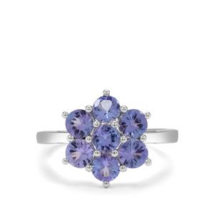 1.90cts Tanzanite Sterling Silver Ring 