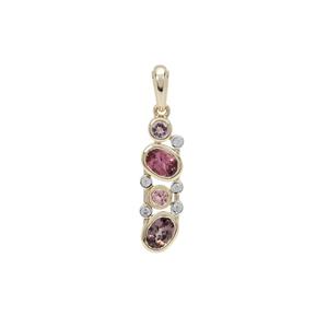 Mahenge Pink Spinel Pendant with White Zircon in 9K Gold 1.60cts