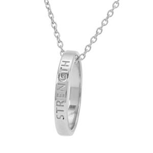 'Strength' Sterling Silver Sentiment Ring with Chain