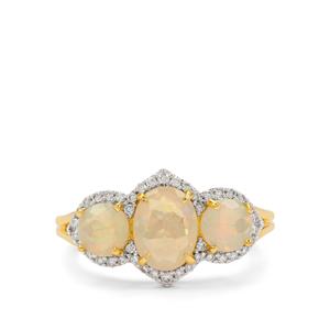 Ethiopian Opal & Diamond 18K Gold Lorique Ring MTGW 1.44cts