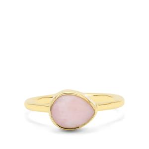 Peruvian Pink Opal Ring in Gold Plated Sterling Silver 1.68cts