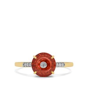 Lehrer TorusRing Rajasthan Garnet & Diamond 9K Gold Ring ATGW 1.85cts