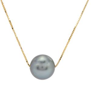 Tahitian Cultured Pearl 9K Gold Necklace (11 mm)