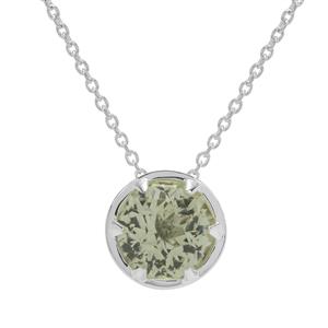 4.20ct Eden Cut Prasiolite Britannia Silver Necklace