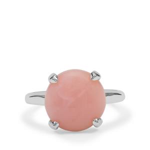 3.45ct Peruvian Pink Opal Sterling Silver Ring
