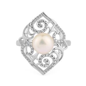 Kaori Cultured Pearl Sterling Silver Ring (7.5mm)
